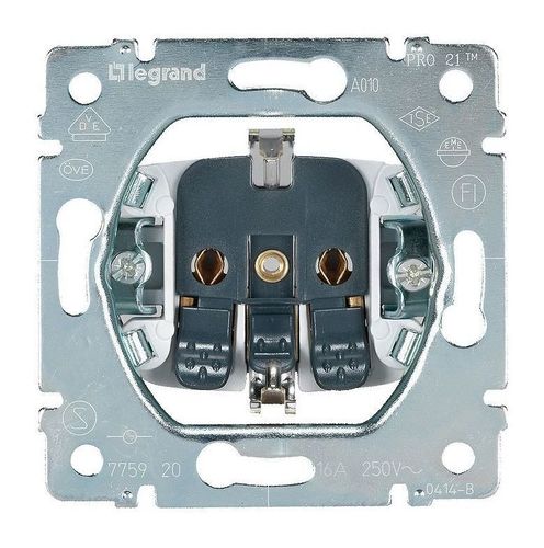 Розетка Legrand GALEA LIFE, скрытый монтаж, с заземлением, алюминий