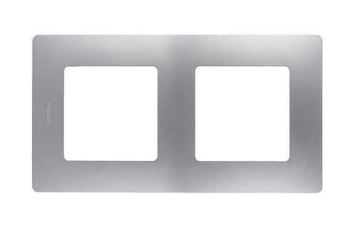 Рамка 2 поста Legrand ETIKA, алюминий