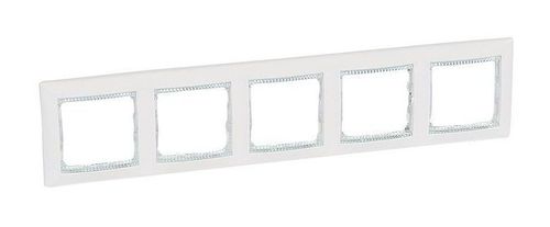 Рамка 5 постов Legrand VALENA, белый/кристал