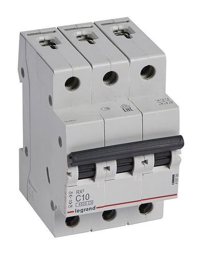 Автоматический выключатель Legrand RX3 3P 10А (C) 4.5кА