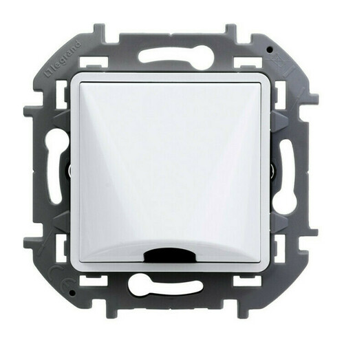 Вывод кабеля Legrand INSPIRIA, скрытый монтаж, с заземлением, белый, 673890