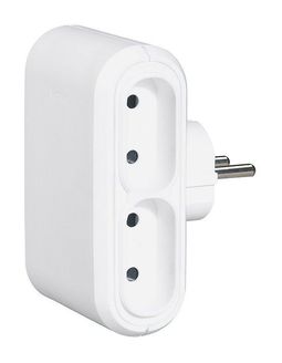 Розетка четырехместная HELIUM, открытый монтаж, белый