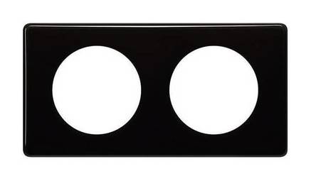 Рамка 2 поста CELIANE, черный глянец