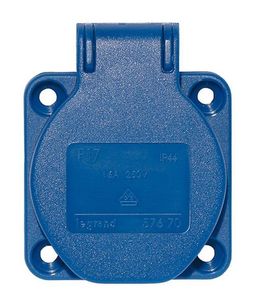 Розетка встраиваемая бытового назначения с уменьшенным фланцем - P17 Tempra Pro - немецкий стандарт 2К+З 16А 250 В , синяя