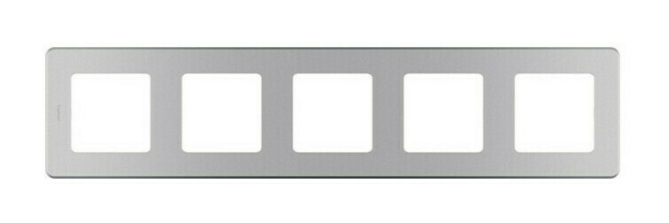 Рамка 5 постов INSPIRIA, алюминий, 673972